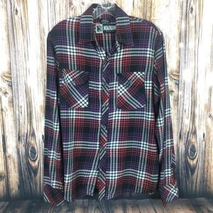 Social Collision plaid button down flannel size m